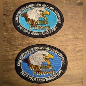 Wildlife Forever Anniversary Patches, Set of 2 - 1997 and 2007
